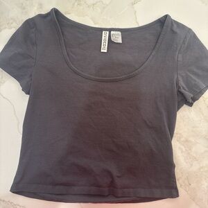 H&M Divided Charcoal Crop Top